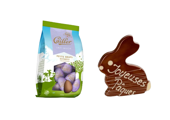Gourmet milk chocolate Easter Duo "Frohe Ostern"