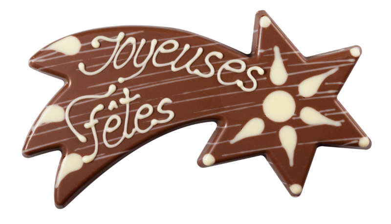 Etoile filante en chocolat au lait - Joyeuses fêtes 100g