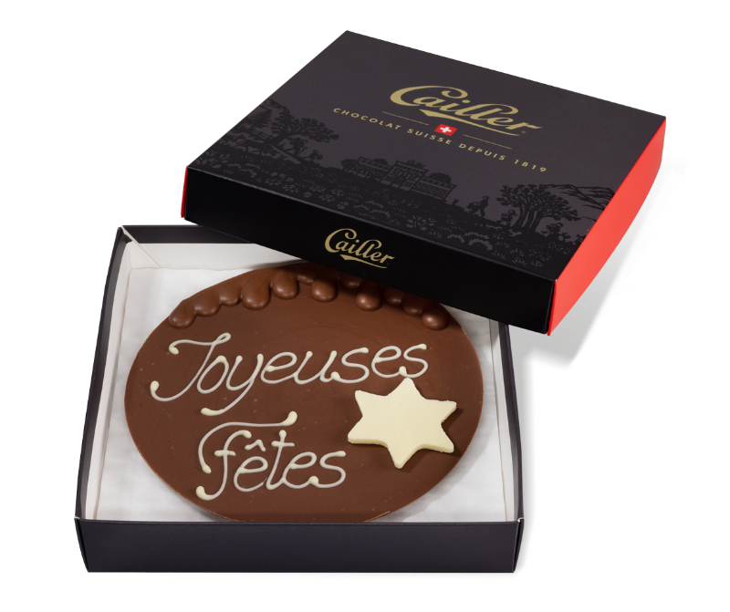 Boule de Noël en chocolat au lait - Joyeuses Fêtes 100g