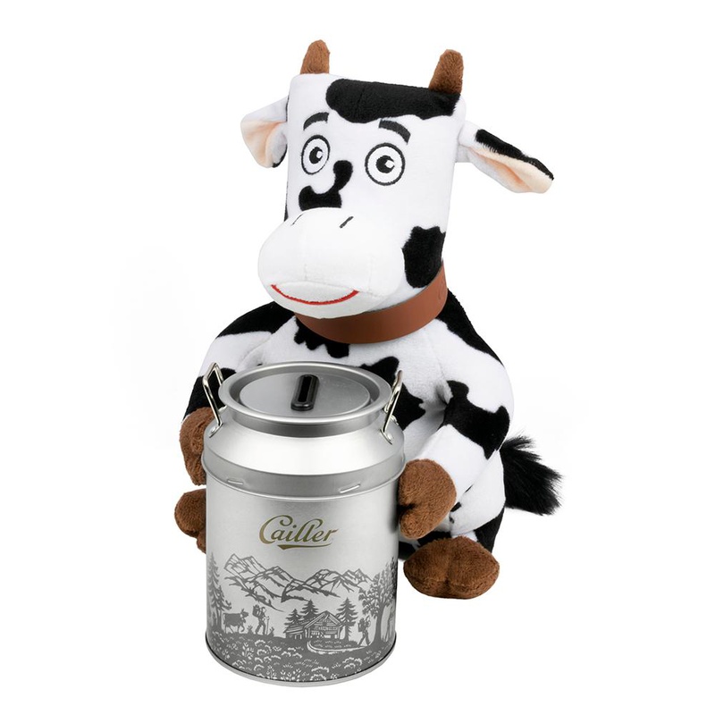 Plush cow with money box